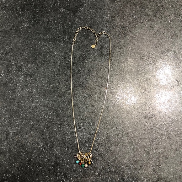 Gold necklace with beads on hoops - Picture 4 of 5